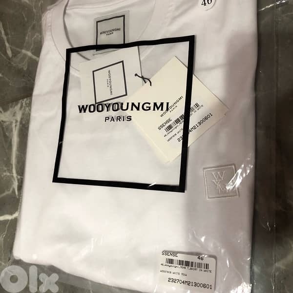 Wooyoungmi Original White Beads T-Shirt size 46 8