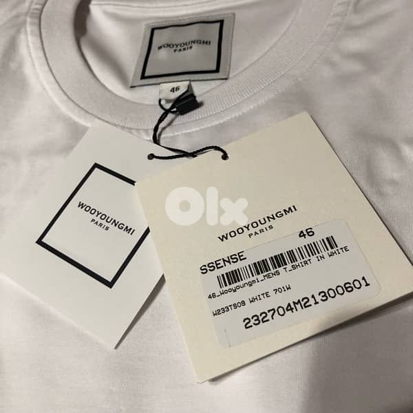 Wooyoungmi Original White Beads T-Shirt size 46 0