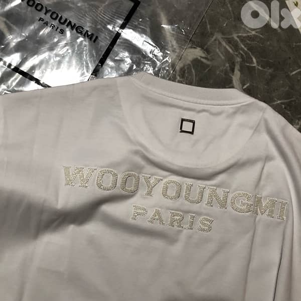 Wooyoungmi Original White Beads T-Shirt size 46 9
