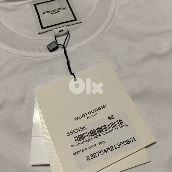 Wooyoungmi Original White Beads T-Shirt size 46 12