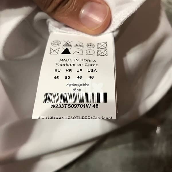 Wooyoungmi Original White Beads T-Shirt size 46 13