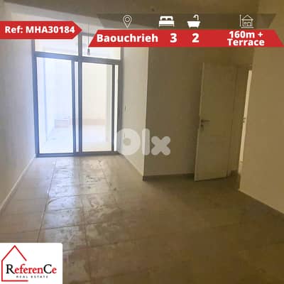 Apartment with terrace in Baouchriye شقة مع تراس في البوشرية