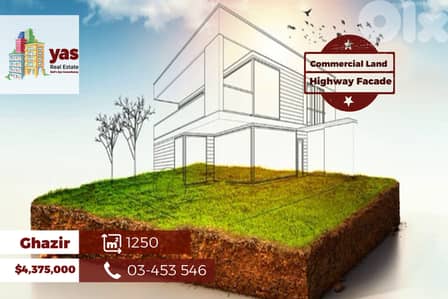 Ghazir 1250m2 | Commercial Land | Highway Facade | Flat | GA