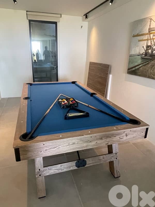 8ft 3in1 Pool Table Billiard Ping Pong Dinning table 7