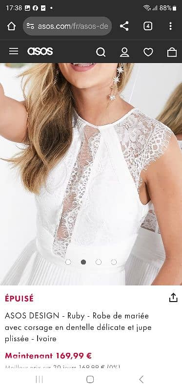 Asos Design engagement white maxi  dress size xl 46 6