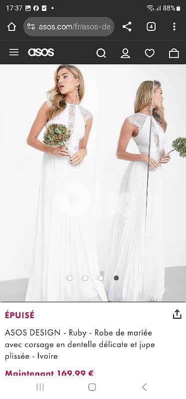 Asos Design engagement white maxi  dress size xl 46 8