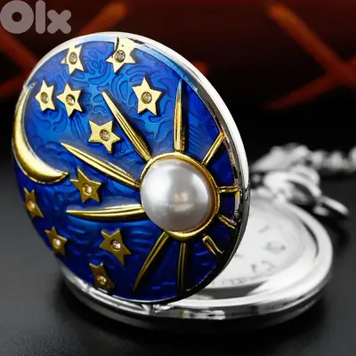 Vintage Pocket Watch Moon and Stars
