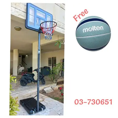 145$ movable basketball hoop+ free basketball (Backboard 110x70cm)