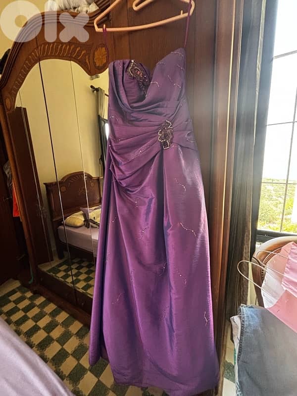 Purple Wedding Guest Dress Size L 0