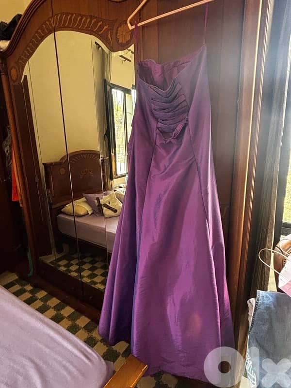 Purple Wedding Guest Dress Size L 1