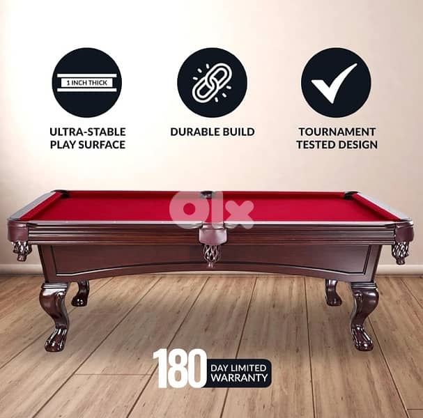 Luxury 8ft Slate Billiard Pool Table Hathaway Augusta - Made in US 3