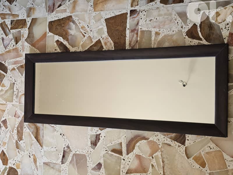 Rectangular Wooden Frame Mirror 0