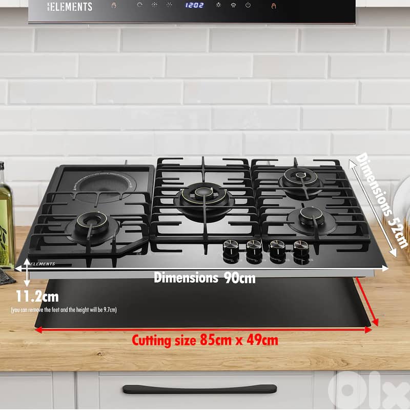 KB ELEMENTS BUILT-IN GAS COOKTOP ( 4 GAS BURNERS + 1 ELECTRIC COOKER ) 3