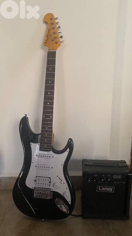 electric guitar with amp 0
