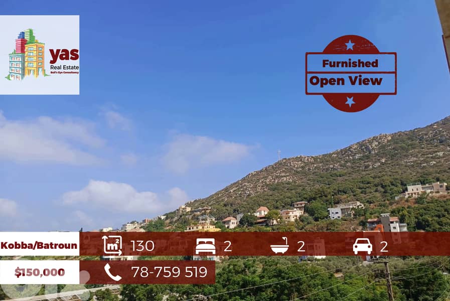 Batroun/Kobba 130m2 | Furnished/Equipped | Calm Area | View | PA 0
