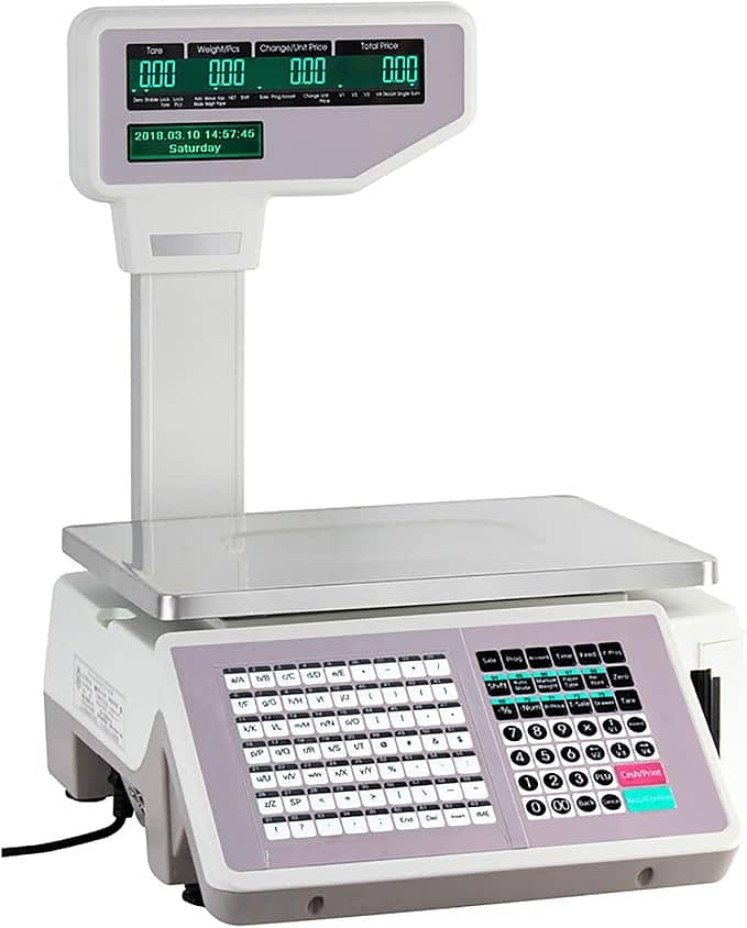 SUPERMARKET BARCODE WEIGHING POS SYSTEM CASH REGISTER SCALE ميزان 0