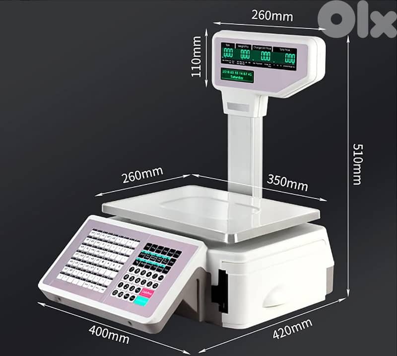 SUPERMARKET BARCODE WEIGHING POS SYSTEM CASH REGISTER SCALE ميزان 1