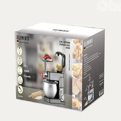 KB ELEMENTS 3 IN 1 KITCHEN STAINLESS STEEL MIXER 8.5 LITERS  ELK85LM