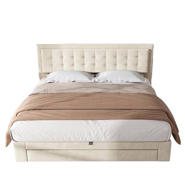 Generic Bed with Drawer, Velvet fabric 5