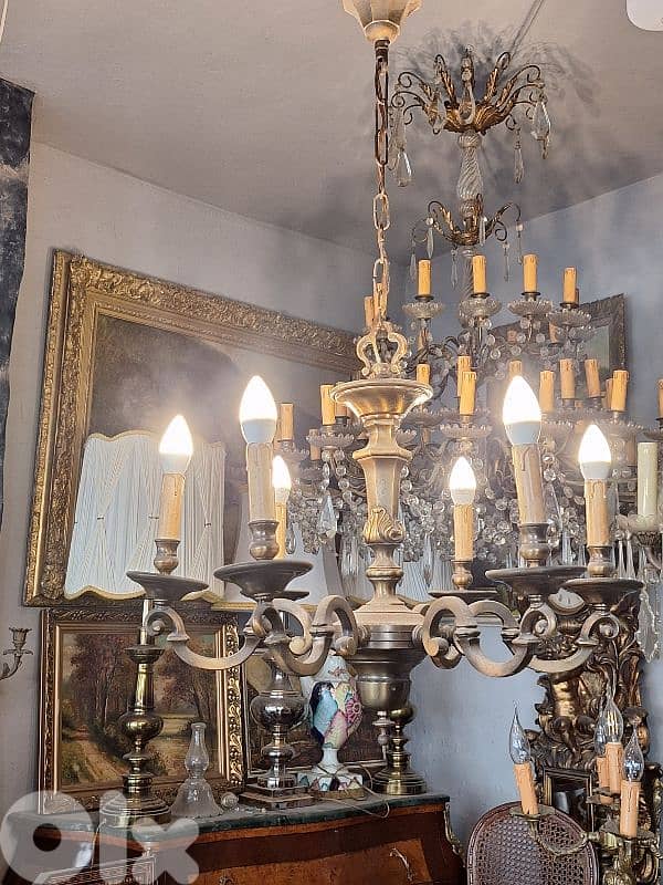 heavy original flemish bronze chandelier 1