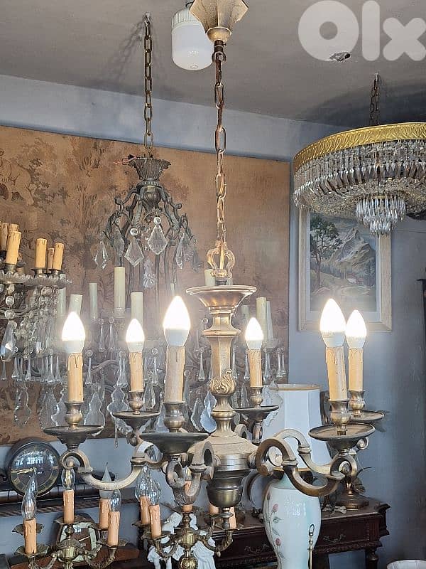 heavy original flemish bronze chandelier 3