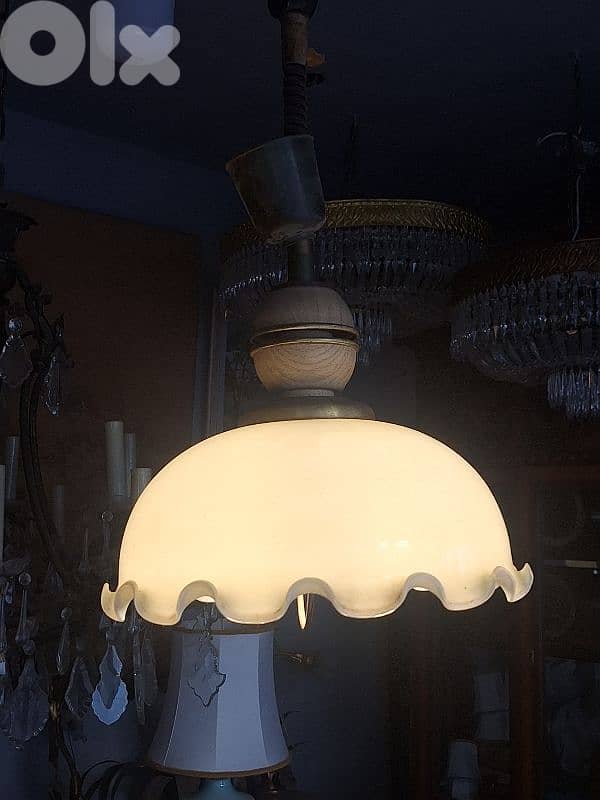 vintage opaline chandelier 0