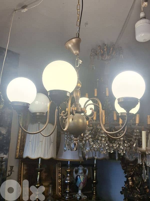 opaline bronze flemish chandelier 0