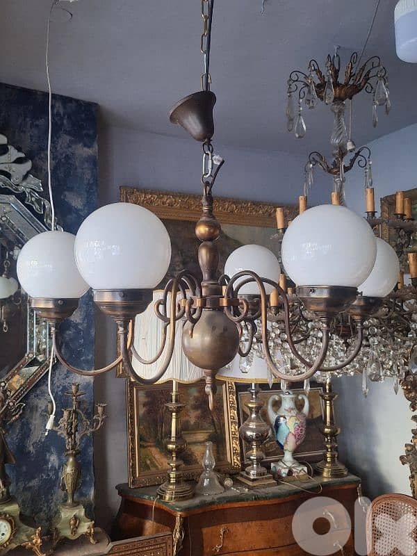 opaline bronze flemish chandelier 5