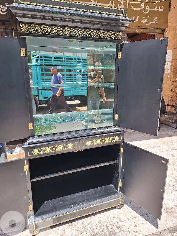 french vintage cupboard bar original with bone inlay 8