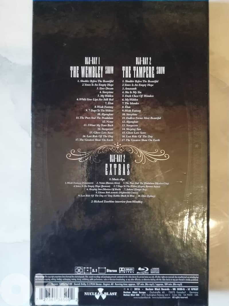 Nightwish – Vehicle Of Spirit Double Blu-ray box set including The Wem 5