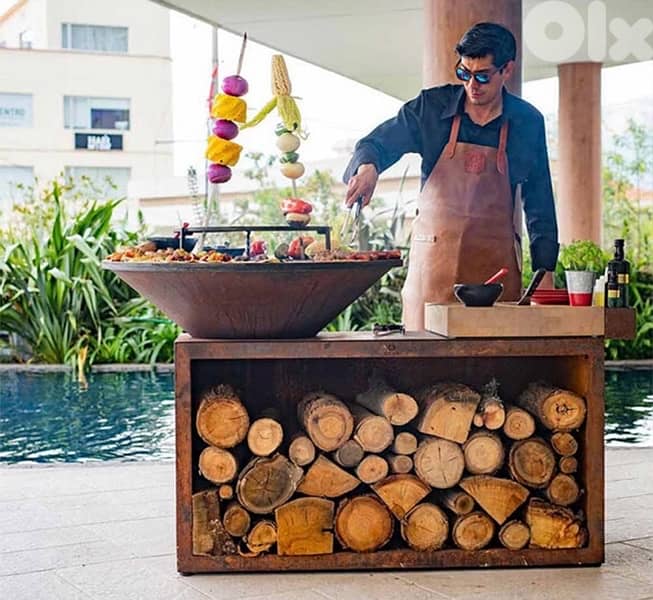 barbecue wood and charcoal grill BBQ 0