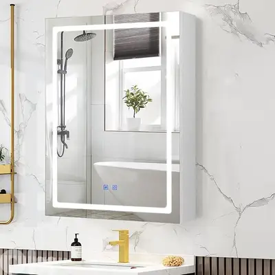 bathroom cabinet with led mirror