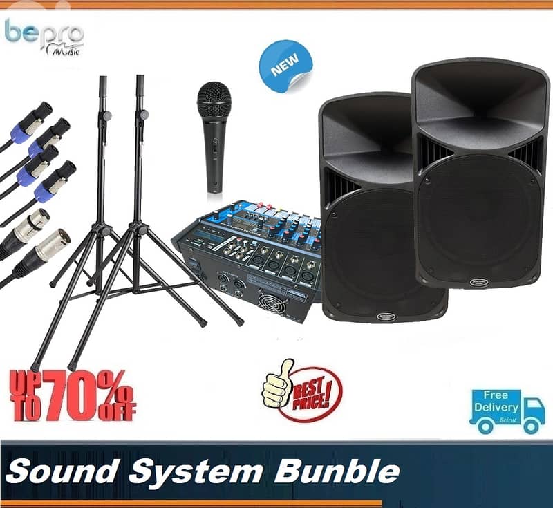 PA system Bundle,Full Sound System for Karaoke,Pub,restaurant,party 0