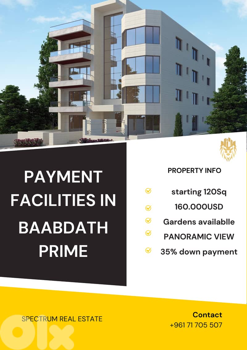 UNDERCONSTRUCTION |  BAABDAT PRIME 35% DOWN PAYMENT, (BB-203) 0