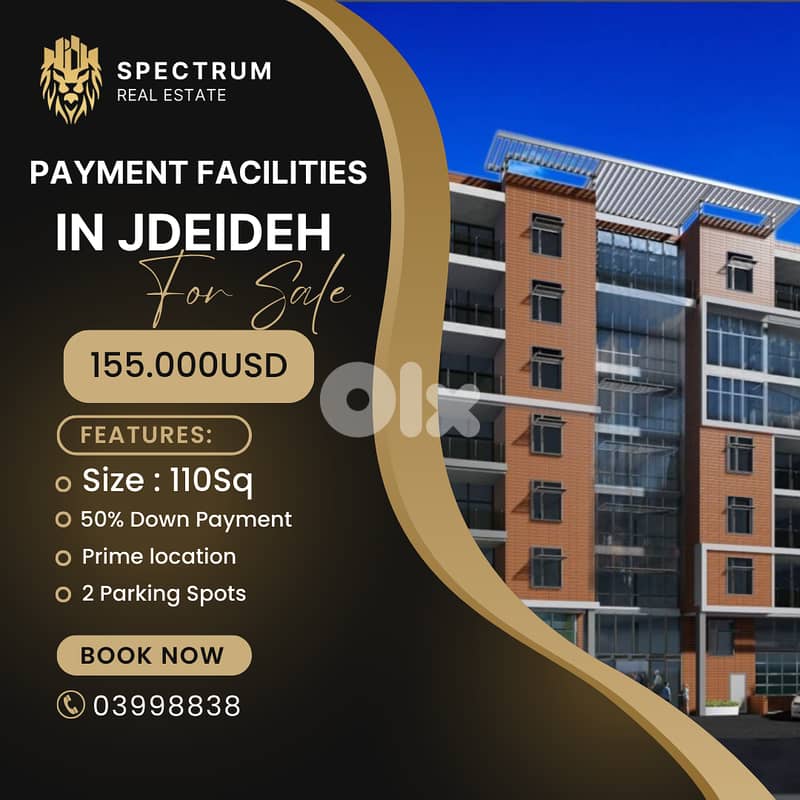 PAYMENT FACILITIES IN JDEIDEH PRIME 50% DOWN PAYMENT, (JD-176) 0
