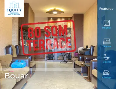 110 SQM Apartment With 80 Terrace For Sale In Bouar شقة للبيع#HS195499 110 SQM Apartment With 80 Terrace For Sale In Bouar شقة للبيع#HS195499