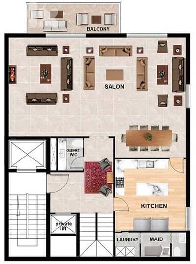 455 SQM Triplex in Yarzeh, Baabda with Sea View and Mountain View