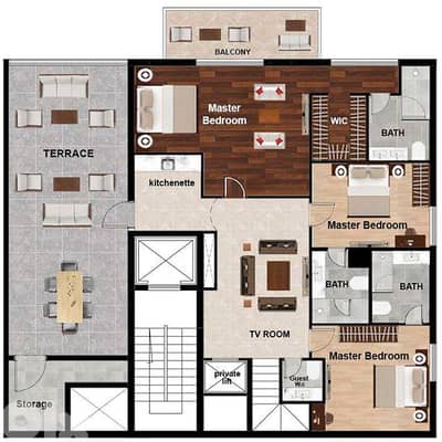 455 SQM Triplex in Yarzeh, Baabda with Sea View and Mountain View