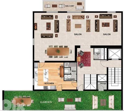 610 SQM Triplex in Yarzeh, Baabda with Sea View and Mountain Vi