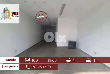 Kaslik 160m2 | Shop | 3 Floors | Well Maintained | Rent | EH |