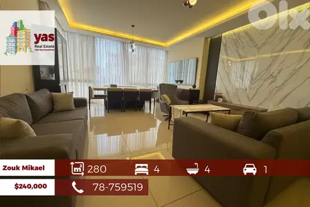 Zouk Mikael 280m2 | Duplex | 60m2 Terrace | Panoramic View | EL/EH |