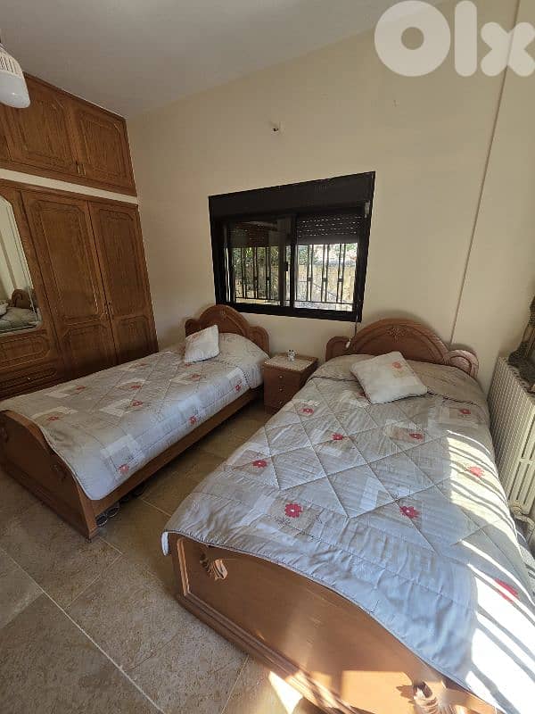 For Sale: 2 Large Solid Wood Beds + 1 Nightstand 1