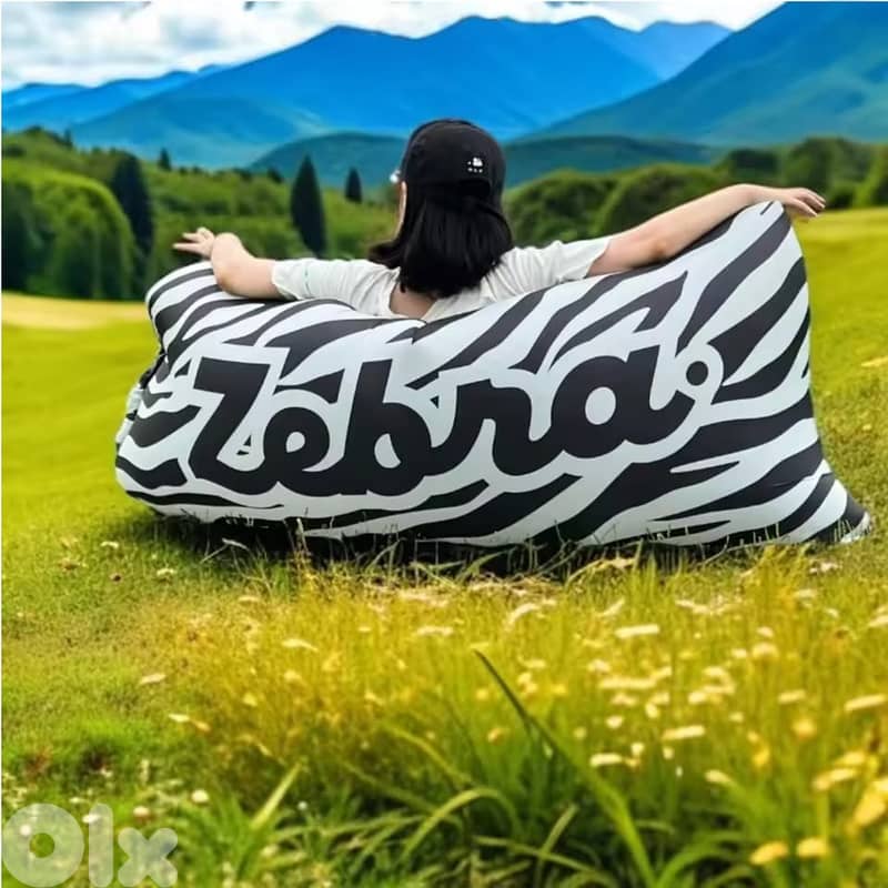 Safari Comfort Zebra Inflatable Lounger 0