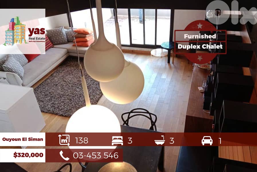 Ouyoun El Siman 138m2 | Furnished Duplex | Chalet | Mountain View | DA 0