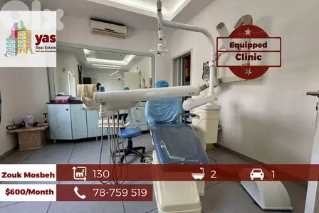 Zouk Mosbeh 130m2 | Equipped | Clinic | Rent | Active Street | EL