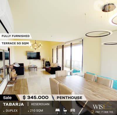 210 SQM fully furnished Duplex with terrace for SALE in Tabarja!