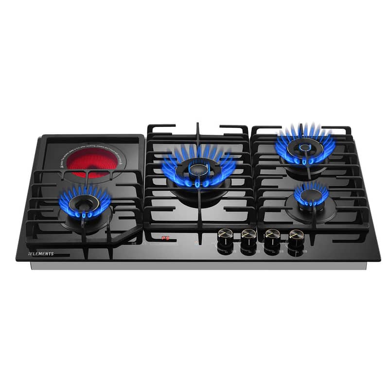 BUILT-IN GAS COOKTOP - 4 BURNERS + 1 ELECTRIC 0