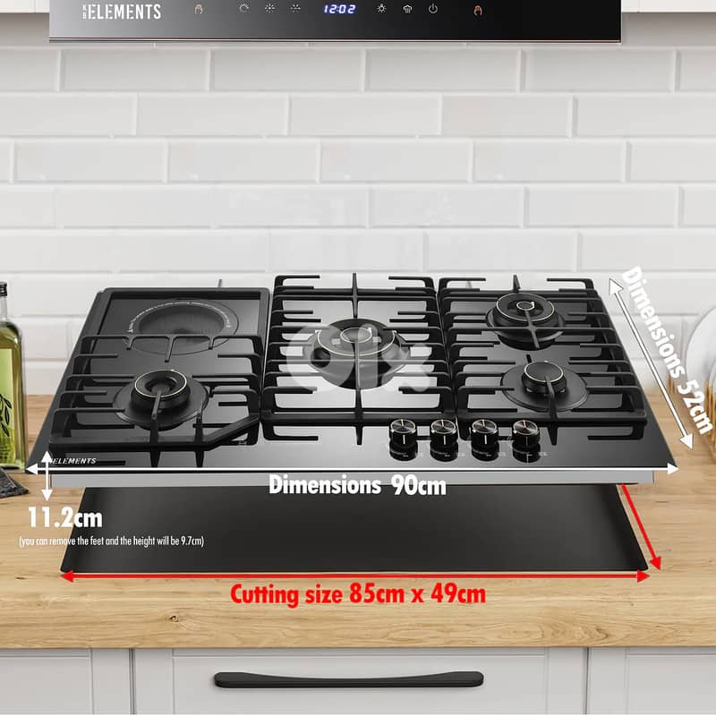 BUILT-IN GAS COOKTOP - 4 BURNERS + 1 ELECTRIC 3
