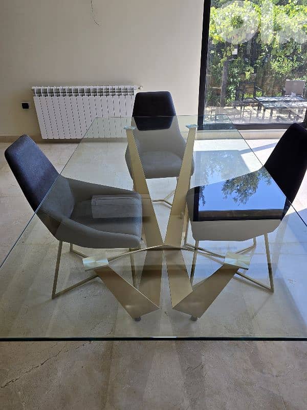 Glass dining table without chairs 1