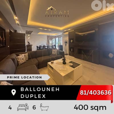 Ballouneh Duplex | 400 sqm | Prime Location